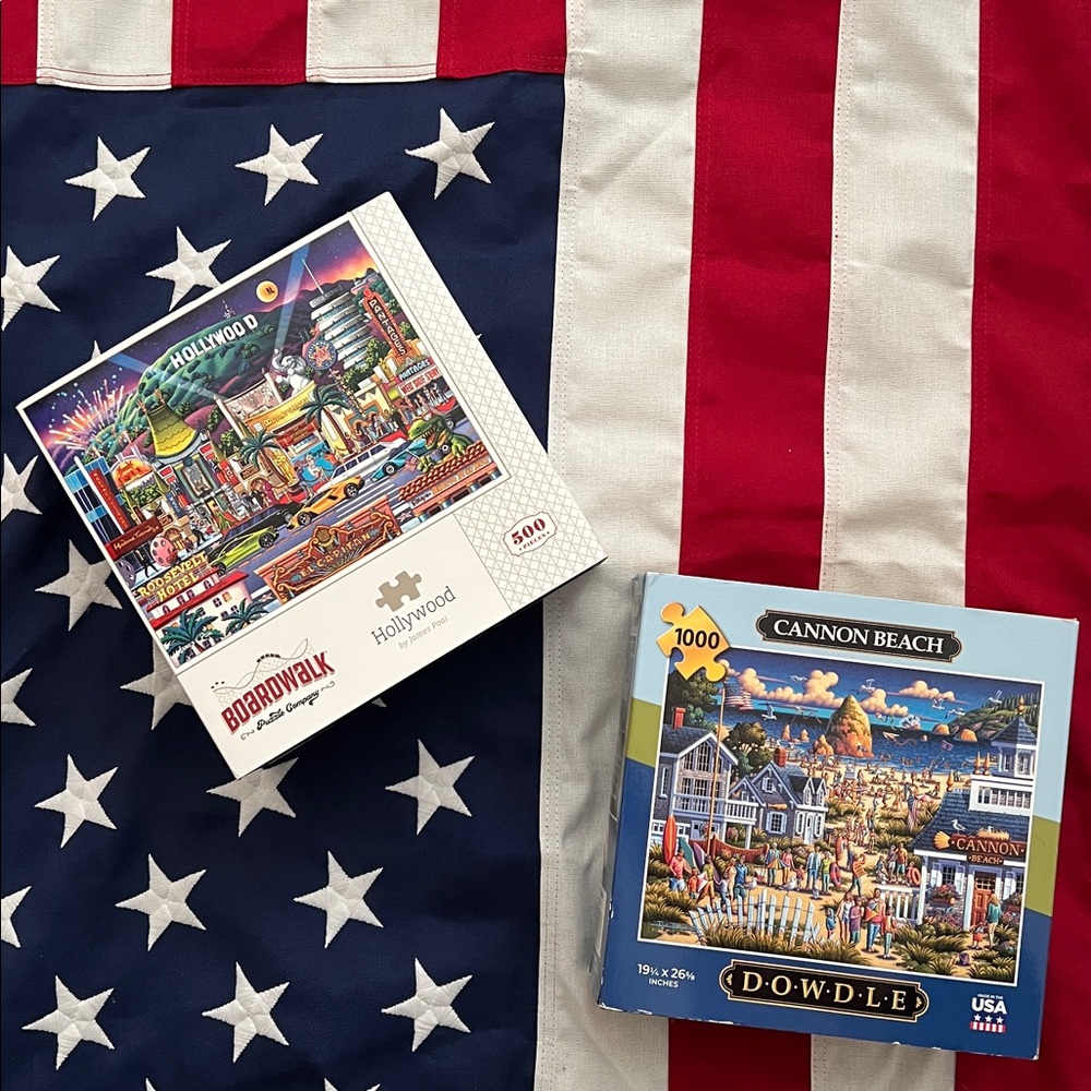 Two (2) puzzle boxes of iconic American Sites